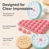 84 Pcs Alphabet Numbers Cookie Stamp Set Round Press for