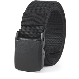 Belts Plastic Buckle Mens Nylon Belt Military Belt for men Web Belt Extended Size 50'' Fabric - Color: black