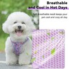 KocaPlye Small Dog Harness Purple Flowers No Pull Reflective Step