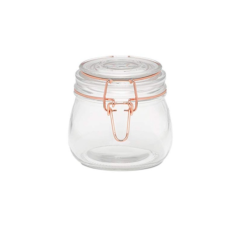 Tala 0.5L Glass Copper Clip Top Storage Jars Spices Flour