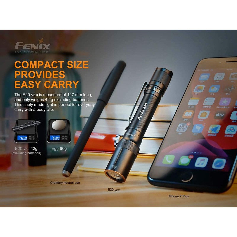 Fenix E20 V2.0 350 Lumens Flashlight with 4 Extra AA