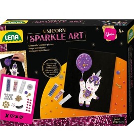 Lena 42724 Sparkle Art Unicorn Folding Box, Multi-Colour