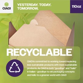 CIAO! Kraft Take Out Microwavable Food Containers, 110 oz No. 4 (160/case)