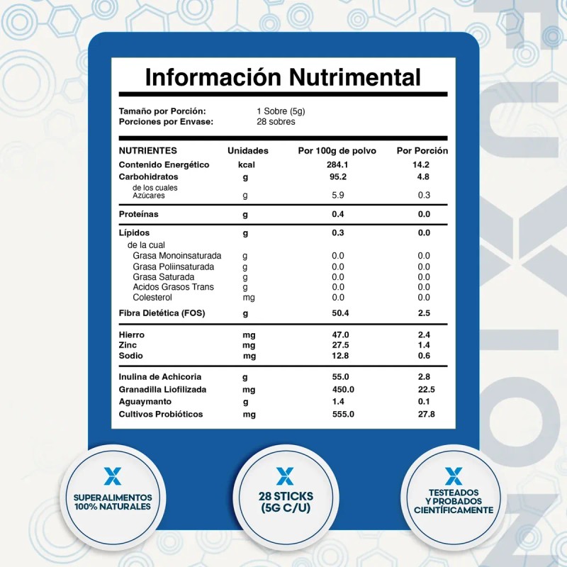 Fuxion Flora Liv Bebida Prebióticos Probióticos 28u