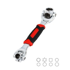 MAGIC SELECT Universal Socket Wrench 48 in 1 Ratchet with 360º Rotatable Head, 8 to 19 mm Heads, Multifunction Repair Tool for Home, Car.CRV Steel