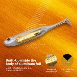 QualyQualy Soft Plastic Lures Swimbait Paddle Tail Shad Lure Bass Bait Shad Minnow Soft Bait for Trout Walleye Crappie Pike 2.75in 3.14in 3.94in (Color 12, 2.75" - 6Pcs)