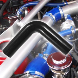 X AUTOHAUX 32mm 1.26" ID 90 Degree Elbow Silicone Reducer Hose Pipe Bend Turbo Water Intercooler Black