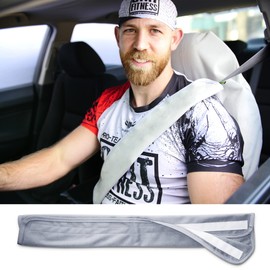 Waterproof SeatShield Seatbelt Covers - Removable Car Seat Belt Cover for Women, Men, Kids - Gray 20 in Long Waterproof Seat Belt Cushion with Protection from Sweat and Odor for All Vehicles