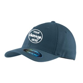 INK STITCH C809 Custom Embroidery Add Logo Texts Flexfit Garment Washed Caps (US, Alpha, Small, Medium, New Slate)