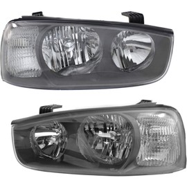 For 2001-2003 Hyundai Elantra Headlight Driver and Passenger Side DOT Certified Bulbs Included HY2502122 HY2503122 - Replaces 92101-2D150, 92102-2D150 ; for Sedan