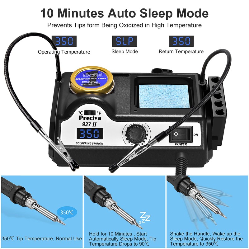 Preciva 927II Digital Soldering Station Kit, 60W High Power with