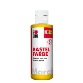 Marabu 03040004019 Kids Craft Paint Yellow 80 ml, Colour for Children from 3 Years for Crafts and Painting, Paraben-Free, Vegan, Good Coverage, Quick Drying on Paper, Wood, Stone, Washable