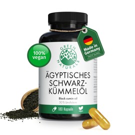 Egyptian Black Cumin Oil - 3000 mg - 50% Linoleic Acid - 180 Capsules - 100% Natural, Pure and Vegan