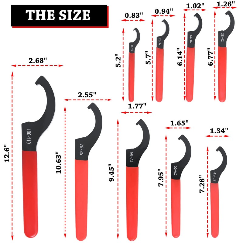 Adjustable Shock Coilover Wrench Set Universal Spanner Wrench for Coil