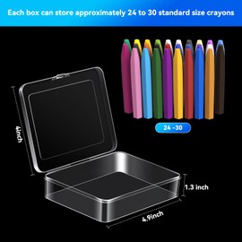 Dcocdeely 20 Pcs Plastic Crayon Box Holds 24 Crayons, Clear Crayons Holder with Lid Crayon Organizer Case Bulk Crayon Storage Containers for Students School Office Supplies (20)