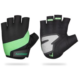 AsbaSweet Breathable Workout Gloves for Weight Lifting, Gym & Cycling – Lightweight Fingerless Training Gloves with Enhanced Grip & Shock Absorption, Great for Fitness (Green, Small)