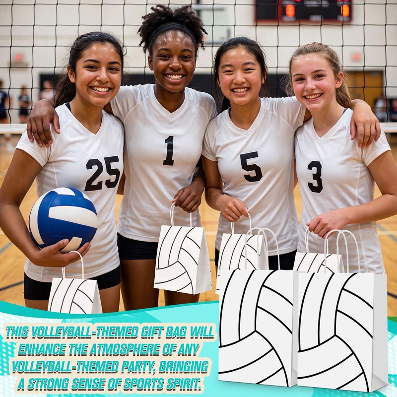 30 Pcs Volleyball Party Gift Bags Treat Goodie Snack Bags