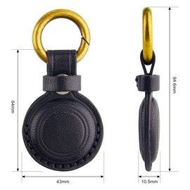 DLENP Airtag Anhänger, Airtag Schlüsselanhänger aus Leder, Mini AirTags Tracker-Abdeckung, Es Kann den AIRTAG-Locator Schützen, Kratzer Verhindern und Sicherer Sein (Schwarz)