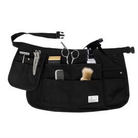 TopTie Canvas 8 Pockets Waist Apron Tool Belt for Chef Hairdresser Bartender Gardener Craftsman, Tool Organizer-Black
