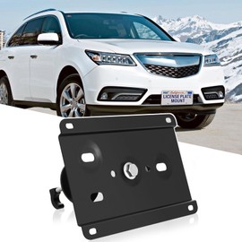 JIAHCN New Front Bumper License Plate Mount Kit Compatible with Acura MDX 2022-2024 (4th gen), ZDX 2010-2024 No Drill Front Grille License Plate Bracket Holder License Plate Frame Accessories