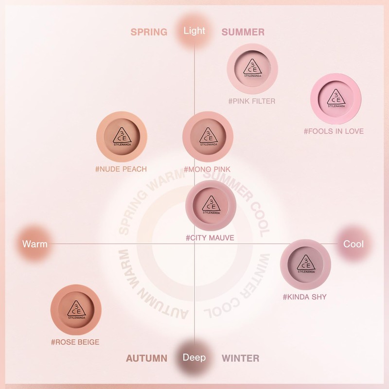 3CE Face Blush Pink Filter Cheek Powder Korean Cosmetics