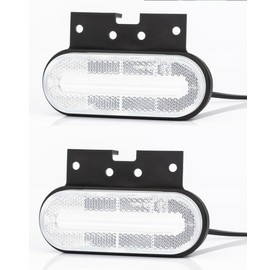 MelTruck® 2x LED Outline Light ADR Marker Light 12 V 24 V E9 Reflector Truck Trailer (White with Holder)