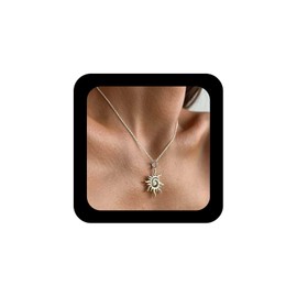 Allereyae Gothic Spiral Sun Necklace Silver Sun Choker Necklace Celestial Sun Pendant Necklace Sunshine Chain Necklace Swirl Sunburst Necklace Jewelry for Women