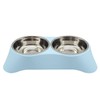 Mithui ju Double Cat Rabbit Bowl, Non Slip Stainless Steel