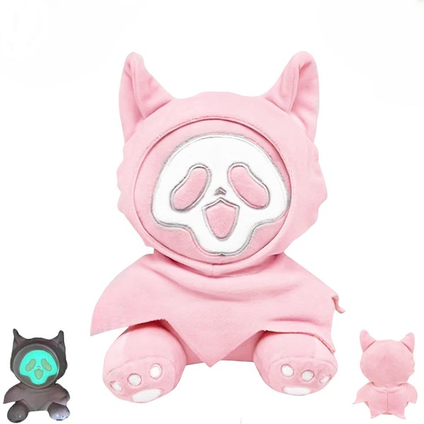 COSORO Pink Ghost Face Plush Toy - 23cm Luminous Terrors