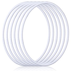 Shappy 6 Pcs Exercise Hoop Detachable Adjustable Plastic Toy Playground Toys Colored Hoop Circles for Teens Games Gymnastics Dog Agility Equipment Party Decor (26 Inch,White)