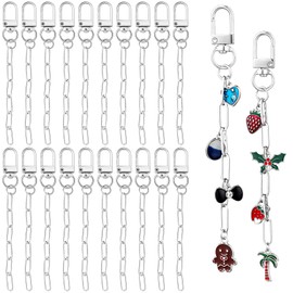 Liliaafar 50 Sets Keychain Making Kit Metal Keychain Clips with Key Ring Swivel Snap Hook Lobster Claw Clasps and Extender Chain Bulk for DIY Craft Supplies Jewelry Purse Bags Accessories Gift(Silver)