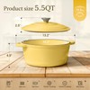 Overmont Enameled Cast Iron Dutch Oven - 5.5QT Pot with