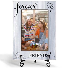 Zgogy Friendship Gifts Picture Forever 4 x 6 Friends Picture Frame, Wooden Picture Frame With Iron Stand Display Frame Home Decor, Photo Gifts For Friends - Forever Friends - 4x6 Vertical Photo -60
