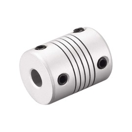 sourcing map 6 mm to 6 mm Aluminium Alloy Rod Flexible Coupling Motor Plug Connection L25 x D19 Silver Pack of 2