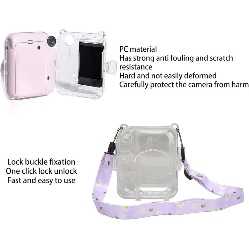 Acouto Kit de Funda para Cmara Instantnea, Pegatina con Correa