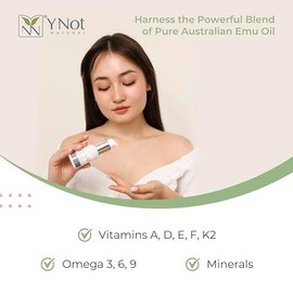 YNN Y-Not-Natural Aceite puro de emú australiano para piel, cabello y uñas | 100 ml | Grado farmacéutico | Sin refinar para una máxima biodisponibilidad | Aceite facial orgánico hidratante
