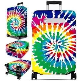 Slohif Luggage Cover for Suitcase Tsa Approved Protector - Rainbow Luggage Sleeve Large Suit Case Cover Travel Stretch Baggage Case Protective Washable Fit 22-24 Inch