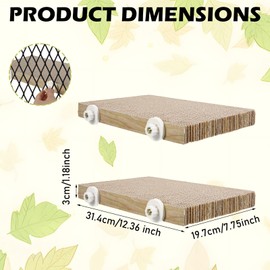 2Pcs Parrot Perch, 12" Bird Toys for Parakeets & Cockatiels, Big Stand Platform Perches for Small to Medium Birds, Budgies, Conures, Finches - Stress Relief & Beak Cleaning Paw Grinding Stand Platform