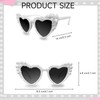 Fibye Heart Shape Bride Sunglasses, White with Pearl Accents
