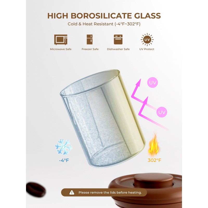 Tourdeus Airtight Coffee Bean Storage Canister – 7 oz Borosilicate