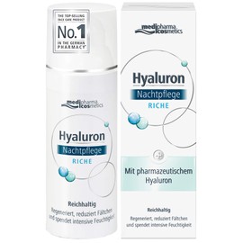 Medipharma Cosmetics Rich Night Care Cream - Contains Duo-Hyaluronic Complex - Non-Greasy & Quick Absorbent - Anti-Wrinkle Cream for Sensitive, Dry and Very Dry Skin - 50 ml