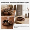 Wooden Incense Burner with Metal Lid, Handmade Incense Holder for