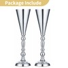 2 Pcs/Set Tabletop Silver Metal Wedding Flower Trumpet Vase Table