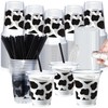 Umigy 100 Pack Plastic Disposable Cups with Lids and Straws