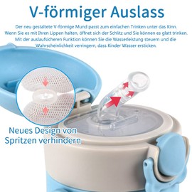 Bunnytoo Trainer Cup Drinking Cup, 400 ml Children's Drinking Bottle, Baby Drinking Cup, Leak-Proof, Durable and Hygienic, from 12 Months, Suitable for Children and Baby, BPA-Free, Blue