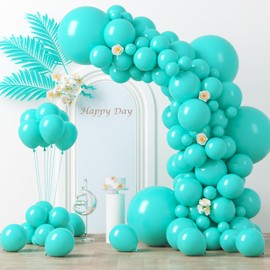 Voircoloria 130pcs Teal Balloons Different Sizes 18" 12" 10" 5" Turquoise Blue Balloons for Boys Girls Baby Shower Wedding Anniversary Graduation Engagements Birthday Party Decorations