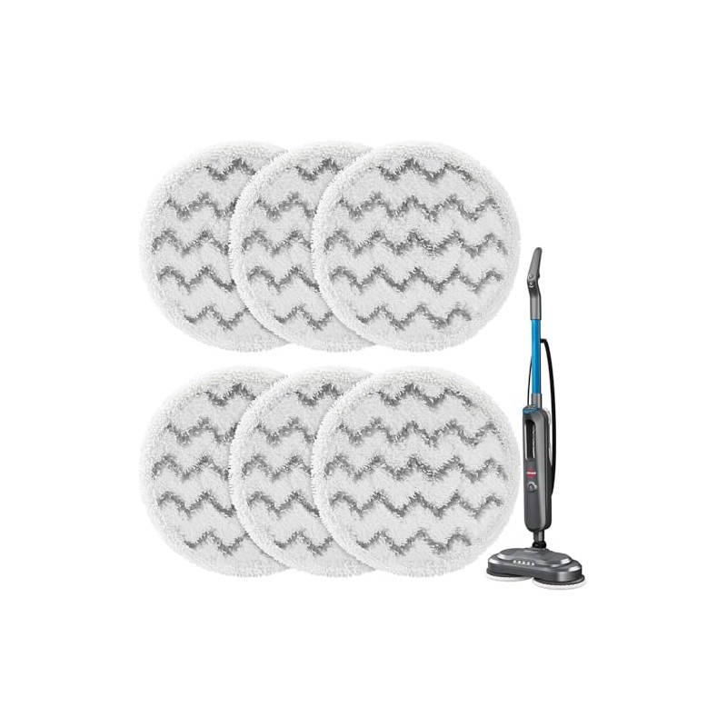iSingo 6 Pack 3897A / 3712 Rotating Steam Mop Pads