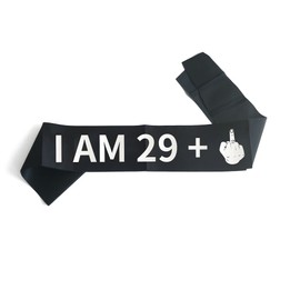 “I AM 29+1” Sash, Funny 30th Birthday Sash for Women Men,Thirty Years Old Birthday Funny Gifts, 30th Birthday Party Supplies Decorations Favors (Soft Black Sash with Silver Glitter Lettering)