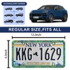 Boho Green Floral License Plate Frame - Unobstructed Narrow-Edge 2