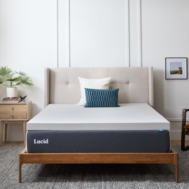 Lucid - Colchoneta de Memory Foam con Infusión de Carbón de Bambú - Sobrecolchón Ventilado de 7.5 cm - Topper para Colchón Refrescante - Suave y...   